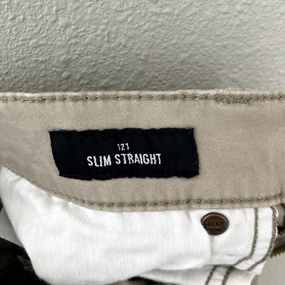 Lucky Brand 121 Slim Straight Leg Pants Khaki Tan 33 x 30 - Picture 7 of 10